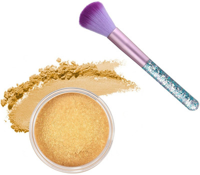 CATERINACHIARA MULTI SHIMMER FACE AND BODY HIGHLIGHTER WITH NON STICKY GOLD MAKEUP LOOK Compact(Gold, 20 g)