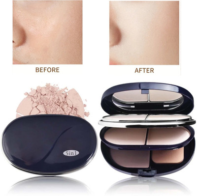 MYEONG 5 IN 1 Powder Cake Oil Control Compact Multi Matte Finish Banana Powder  Compact(Multi Shade, 27 g)