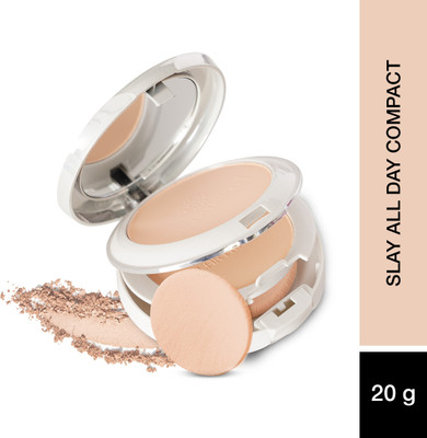 Hilary Rhoda Slay All Day Compact | 2 in 1 Compact | Matte & Shimmer Finish  Compact(Shade 1-Ivory, 20 g)