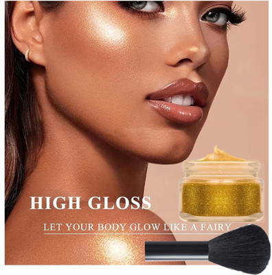 GFSU - GO FOR SOMETHING UNIQUE New Gold Loose Powder & Highlighter Compact(Gold, 10 g)