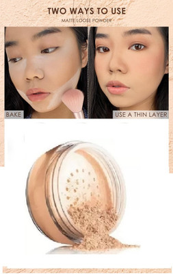 AMOSFIA 3D Ultra Fine Matte Loose Powder Compact (Matte Translucent Compact(Natural IVORY, 15 g)