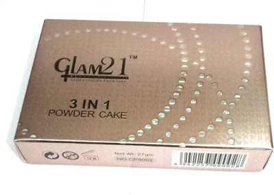 Glam21 3 IN 1 Powder Cake Oil Control Compact(Ivory, Shimmer, Beige, 27 g)