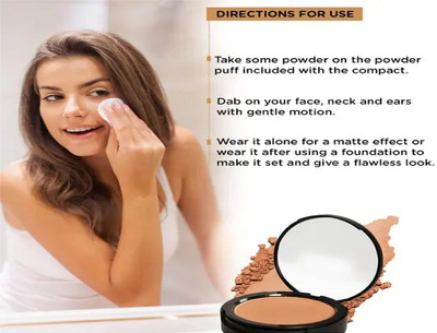 Luipui long lasting compact powder matte finish pack of 1 Compact(beige, 15 g)