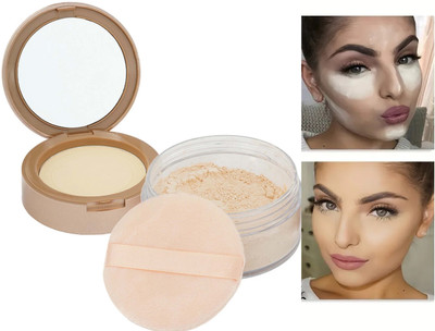 YAWI Setting Duo Compact &Loose Powder|Matte Finish  Compact(IVORY, 48 g)