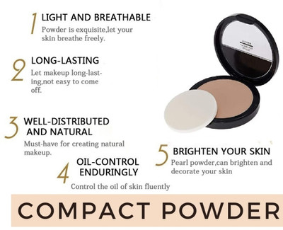Aylily New Oil Control Matte Powder | Oil Control Compact Formula  Compact(NATURAL Beige, 15 g)