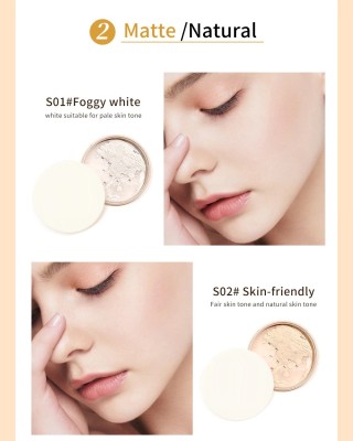 FELICECHIARA Matte HD Finishing Loose Compact Powder Long-lasting Waterproof Oil-control Compact(WHITE, IVORY, 30 g)