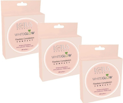 LOTUS HERBALS WhiteGlow Flawless Complexion Compact 10g ( Caramel, C3 ) ( Pack of 3 ) Compact(creme, 30 g)