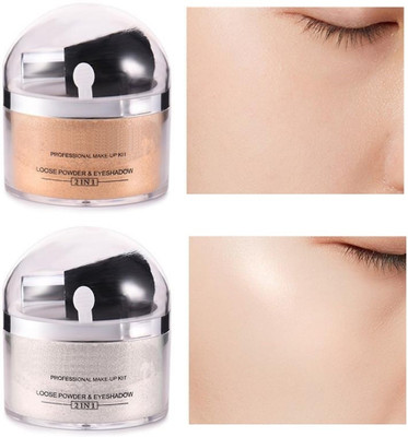 MYEONG Shimmer Finish Gold & Silver Highlighter Powder Pack Highlighter(Gold, Silver)