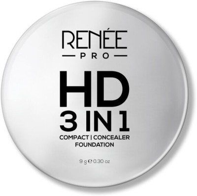 Renee PRO PRO HD 3-IN-1 SPF 20 Compact, Works as Concealer, Foundation & Powder Compact(Creme, 9 g)