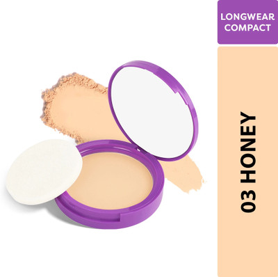 SUGAR POP Longwear Compact 03 Honey | UV Protection | Pore Minimizing | Medium Coverage Compact(Honey, 9 g)