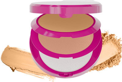 COLORESSENCE Twinglow 2-in-1 Cake Foundation & Compact Powder with Free Application Puff Compact(Medium to Dusky, 20 g)