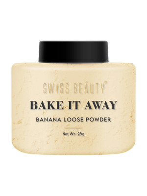 SWISS BEAUTY Bake It Away Loose Powder | Lightweight Setting | Smooth Matte Natural Finish Compact(Banana, 28 g)