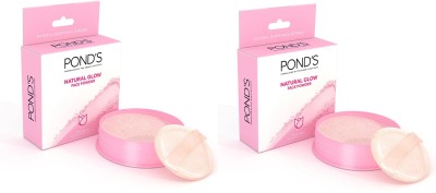 POND's Natural Glow Pink Face Powder, BB Glow - 30 g Pack of 2  Compact(Pink, 60 ml)