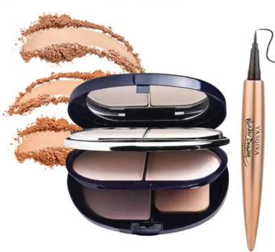RED4 Two Way Cake Compact Powder, Face Powder + eyelinerr Compact(multi, 38 g)