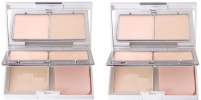 THTC 3 IN 1 Long-Wear Mattifying Compact Pack Of 2 Compact(NATURAL, 60 g)