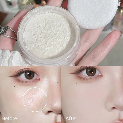 MYEONG Setting Loose Powder Translucent White Setting Loose Powder Compact(Matte Translucent, 10 g)