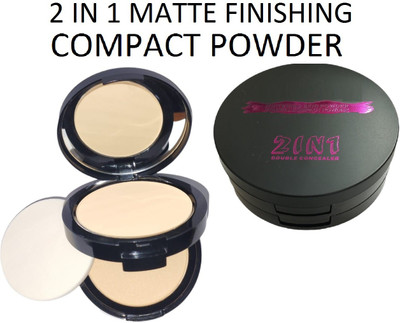 GABBU 2 in 1 High Definition Natural Matte Compact Powder for Long Lasting Oil Control Compact(MULTI COLOR, 18 g)