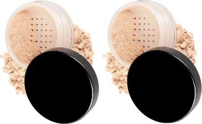 GFSU - GO FOR SOMETHING UNIQUE High Definition Ultra Fine Matte Loose Powder Compact pack of 2 Compact(LIGHT BEIGE, 24 g)