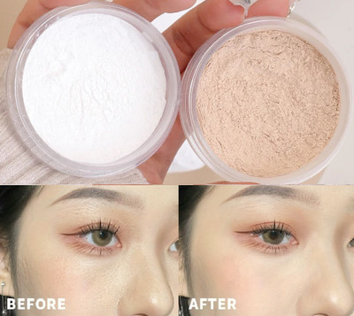 MYEONG Translucent Loose Setting Powder Compact(White, Beige, 25 g)