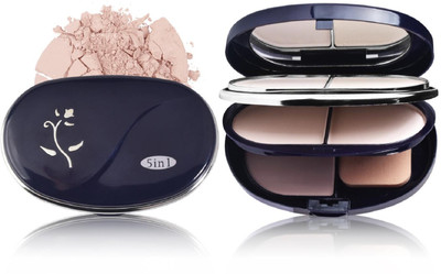 Luipui Premium Whitening 5 in 1 Shining Luster Compact Powder Compact(WHITE IVORY, 38 g)