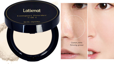 Latixmat Oil Control Pressed Powder Compact(Light Ivory, 23 g)