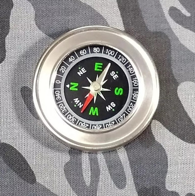 Xydrozen Stainless Steel Directional Pocket Magnetic Compass-Pack of 1 Compass(Silver)