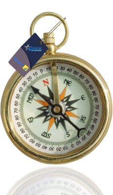 Stark Export House Solid Brass 2 Inch Sundial Compass Direction Working Pocket Compass Compass(Gold)