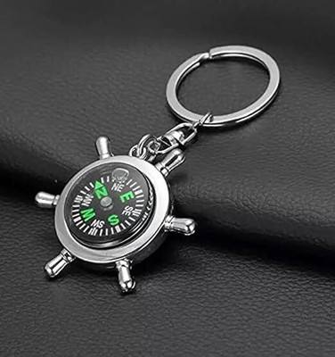 AORDEY Navigator Compass Direction Metal Keychain, for Hiking, Trecking Compass(Silver)