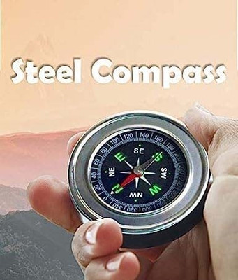 Crostal Metal body directional use pocket compass Compass(Black)