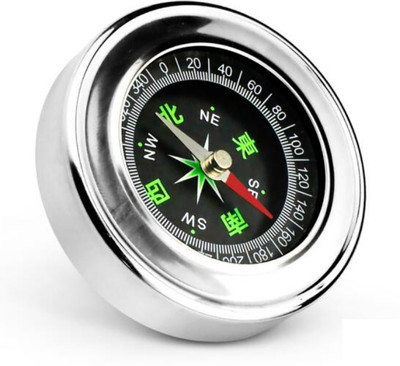 Xydrozen Stainless Steel Directional Pocket Magnetic Compass-Silver Compass(Silver)