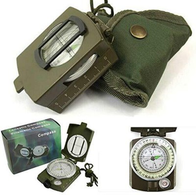 Justakeit Direction Compass Portable Camping Compass MilitaryArmy Multifunctional Tactical Compass(Green)