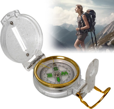 DFERTD 3 in 1 Military Hiking Camping Lens Lensatic Magnetic Compass Compass(White)