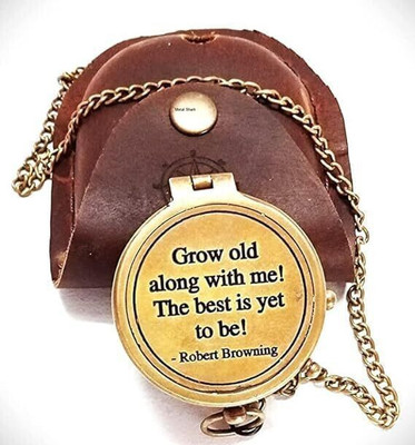 APAX Nautical Brass|Grow Old Compass With Leather Case| Hiking Compass | Direction Compass(Brown)