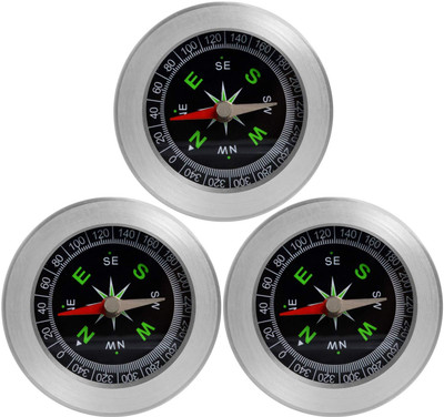 Xydrozen Magnetic Field Navigation Professional Compass-3pc Compass(Silver)