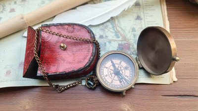 SF ENTERPRISES Pocket Compass Compass(Brown)
