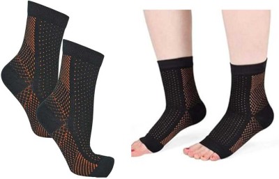 MARWARI TRADERS Multipurpose Compression Socks,Stocking for Swollen,Pregnancy (6 pair) Men, Women Compression(Black Half Sleeve)