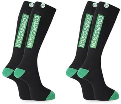 ZOKNI Pain Relief Compression Socks for Men & Women | Buy 1 Get 1 | Men Compression(Black 3/4 Sleeve)