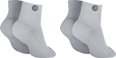 KUE Compression Ankle Sock for Formal, Sports, Recovery Grey S/M 2 Pair Women, Men Compression(Grey Full Sleeve)