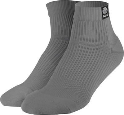 KUE Compression Ankle Sock for Formal, Sports, Recovery Grey S/M 1 Pair Women, Men Compression(Grey Full Sleeve)