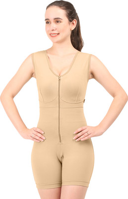 LYMPHACURE Post Liposuction Bodysuit upto Mid-THigh for Women || Women Compression(Beige Sleeveless)