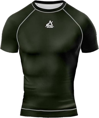 AKIBA COMPRESSION -UPPER Men Compression(Green Half Sleeve)