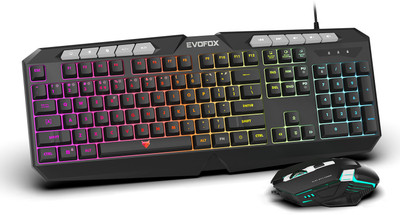 EVOFOX Deathray V2 RGB Gaming Keyboard and Mouse Combo Set Designed for Gaming(Black)