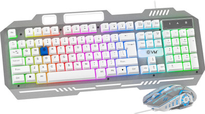 EVM EnClaw WDKM-612 Combo Set Designed for Gaming(White)