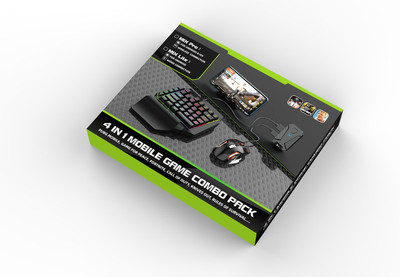 DWH Bluetooth Gaming Keyboard Mouse Converter For Smartphone 4 in 1 Game Combo set Combo Set Designed for Gaming(RGB)
