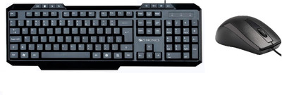 ZEBRONICS KM2000 Wired Multimedia Keyboard + Alex Wired Mouse Combo Set(Black)