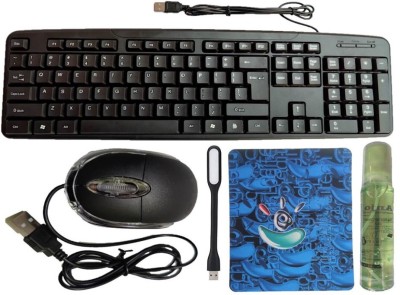 ANJO USB Keyboard-LED Mouse-Non Slip Mouse Pad-Cleaner-LED Combo Set