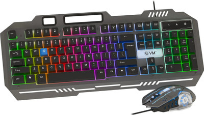 EVM EnClaw WDKM-612 Combo Set Designed for Gaming(Grey & Black)