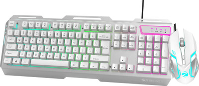 ZEBRONICS Transformer (ZEB KMC 10) Combo Set Designed for Gaming(White)