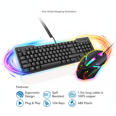 Di FEEL + RGB Combo Set Designed for Gaming(Black)
