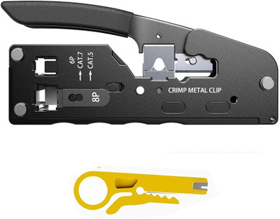 BALRAMA Pass Through Crimping Tool Cat5 Cat6a Cat7 RJ45 RJ12 RJ11 Cable Tester Stripper Rj11 Rj12 Stp/utp Telephone Connectors Stripper for Ethernet Network Lan Cable Wire Cutter BALRAMA Pass Through Crimping Tool Cat5 Cat6a Cat7 RJ45 RJ12 RJ11 Cable Tester Stripper Rj11 Rj12 Stp/utp Telephone Connectors Stripper for Ethernet Network Lan Cable Wire Cutter